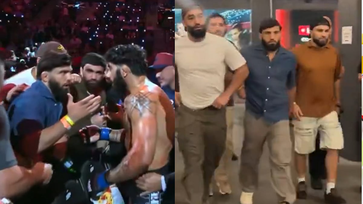 He Wants To Talk...': UFC Star Arman Tsarukyan Jumps Barrier To Confront Namo Fazil During Rousey vs Carano Event | Video