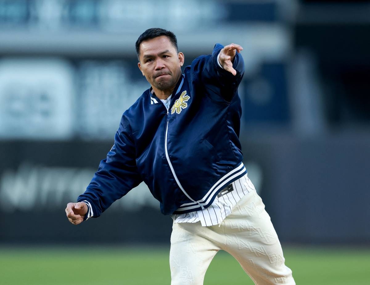 Manny Pacquiao otwiera mecz New York Yankees ceremonialnym pierwszym rzutem