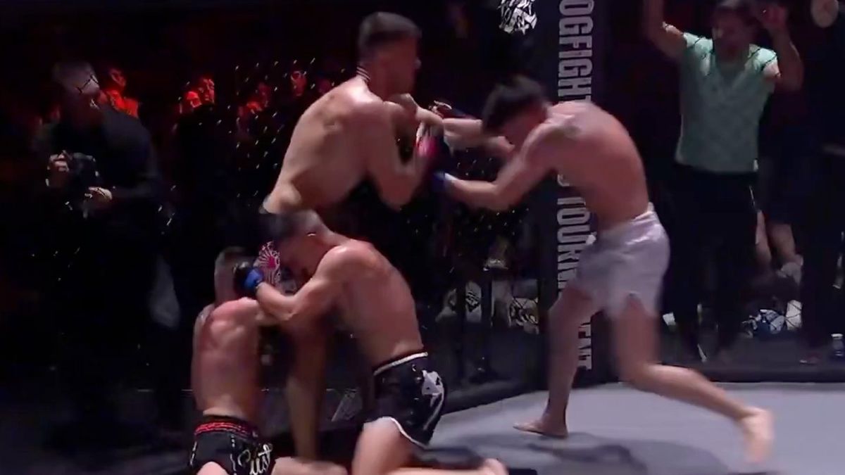 Pro MMA fighter fights three amateurs at once and there was a clear winner